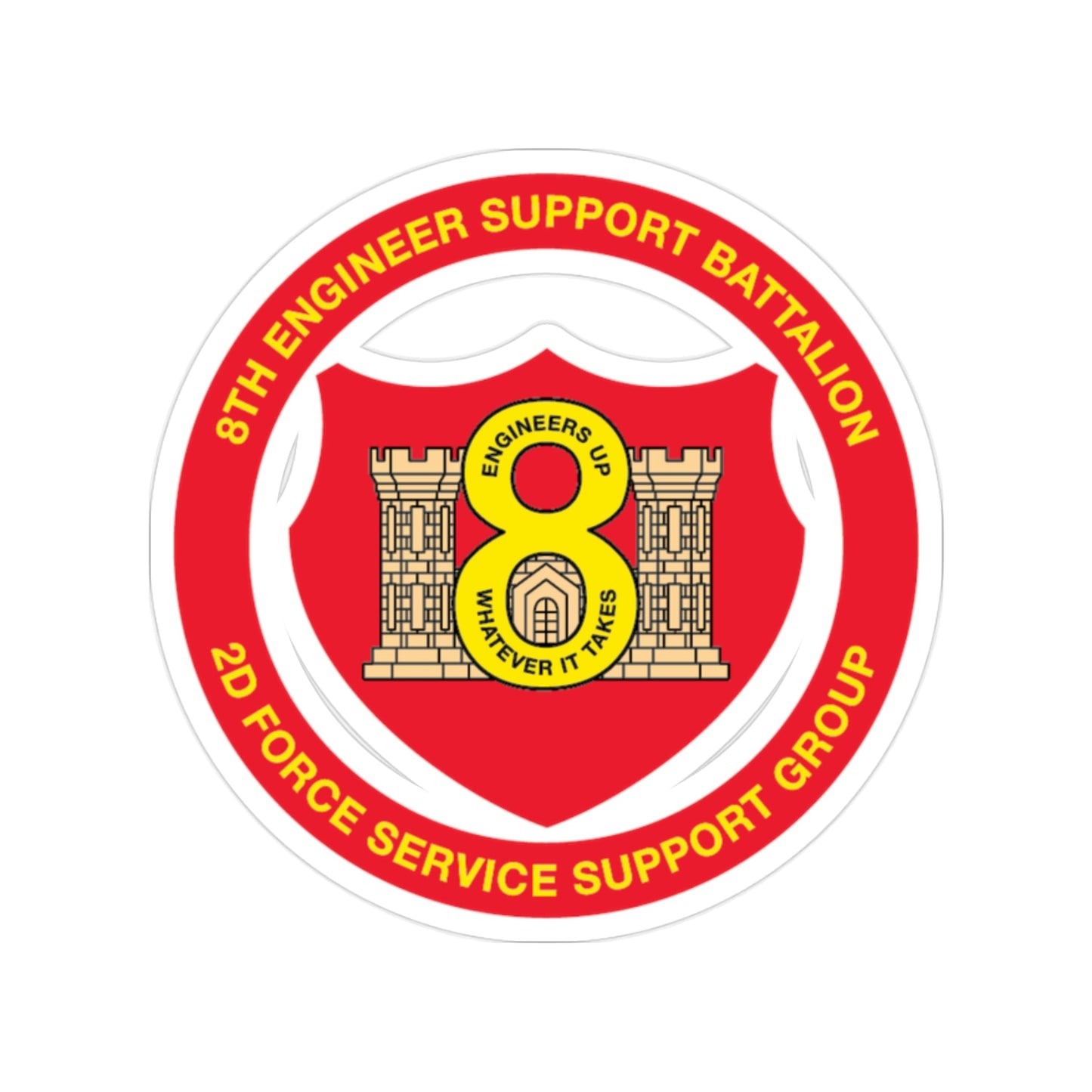 8th Engineer Support Battalion 2nd Force Service Support Group (USMC) Transparent STICKER Die-Cut Vinyl Decal-2 Inch-The Sticker Space