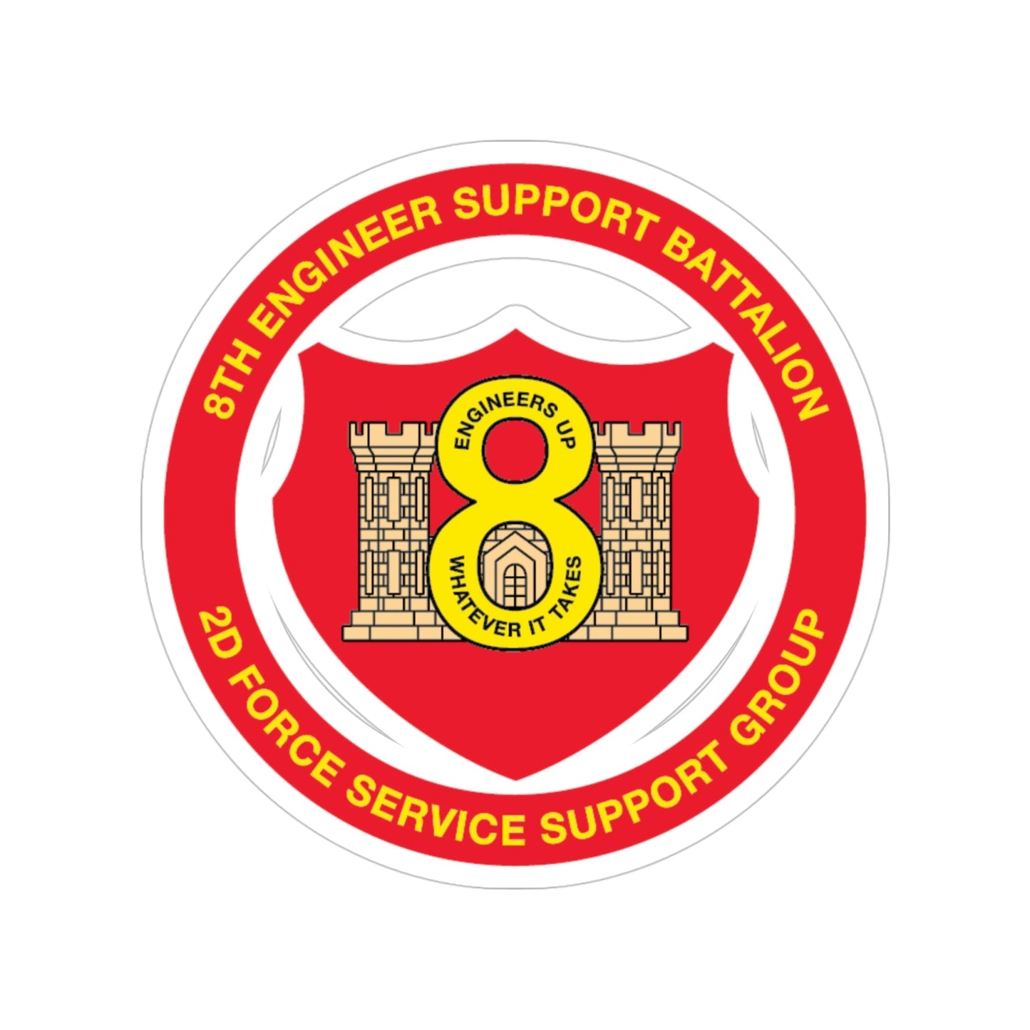 8th Engineer Support Battalion 2nd Force Service Support Group (USMC) Transparent STICKER Die-Cut Vinyl Decal-4 Inch-The Sticker Space