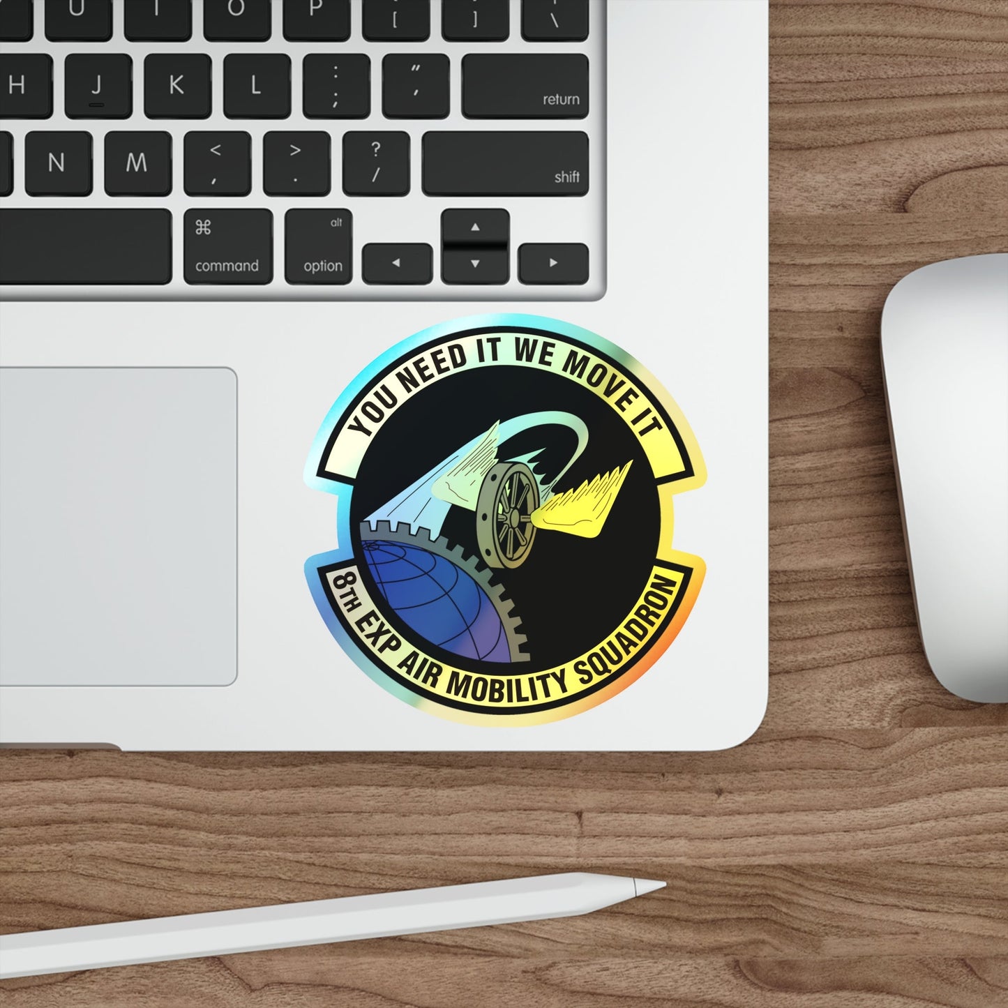 8th Expeditionary Air Mobility Squadron (U.S. Air Force) Holographic STICKER Die-Cut Vinyl Decal-The Sticker Space