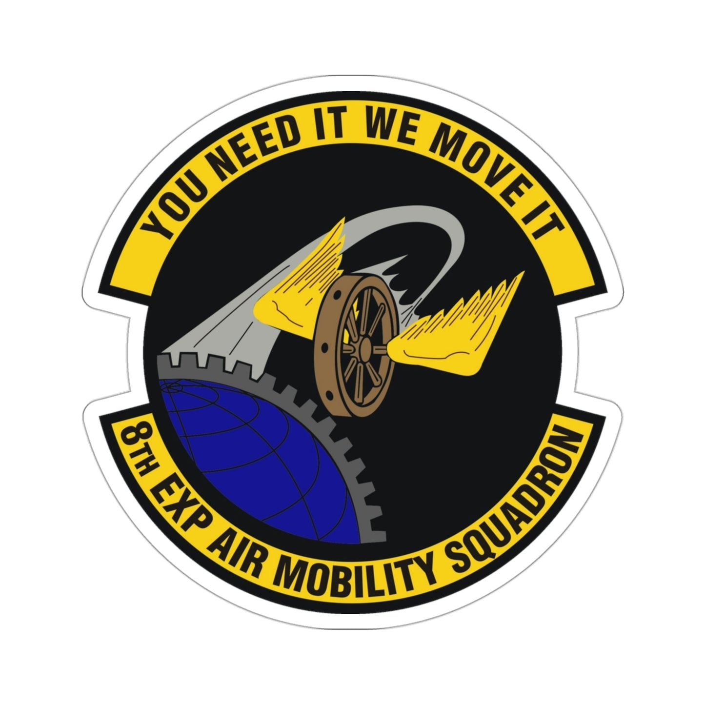 8th Expeditionary Air Mobility Squadron (U.S. Air Force) STICKER Vinyl Die-Cut Decal-3 Inch-The Sticker Space