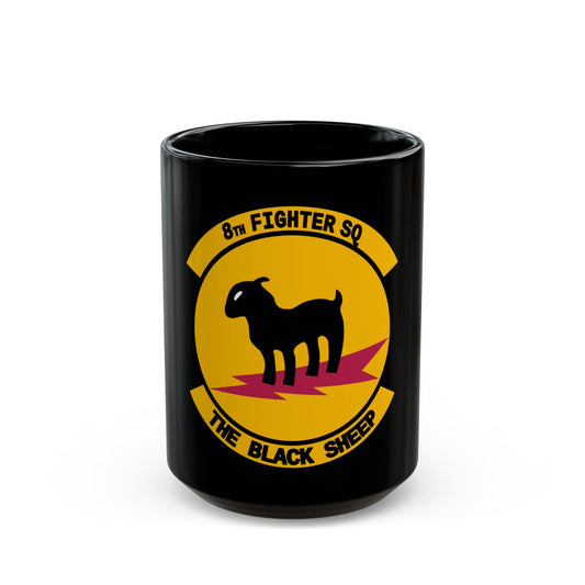 8th Fighter Squadron (U.S. Air Force) Black Coffee Mug-15oz-The Sticker Space