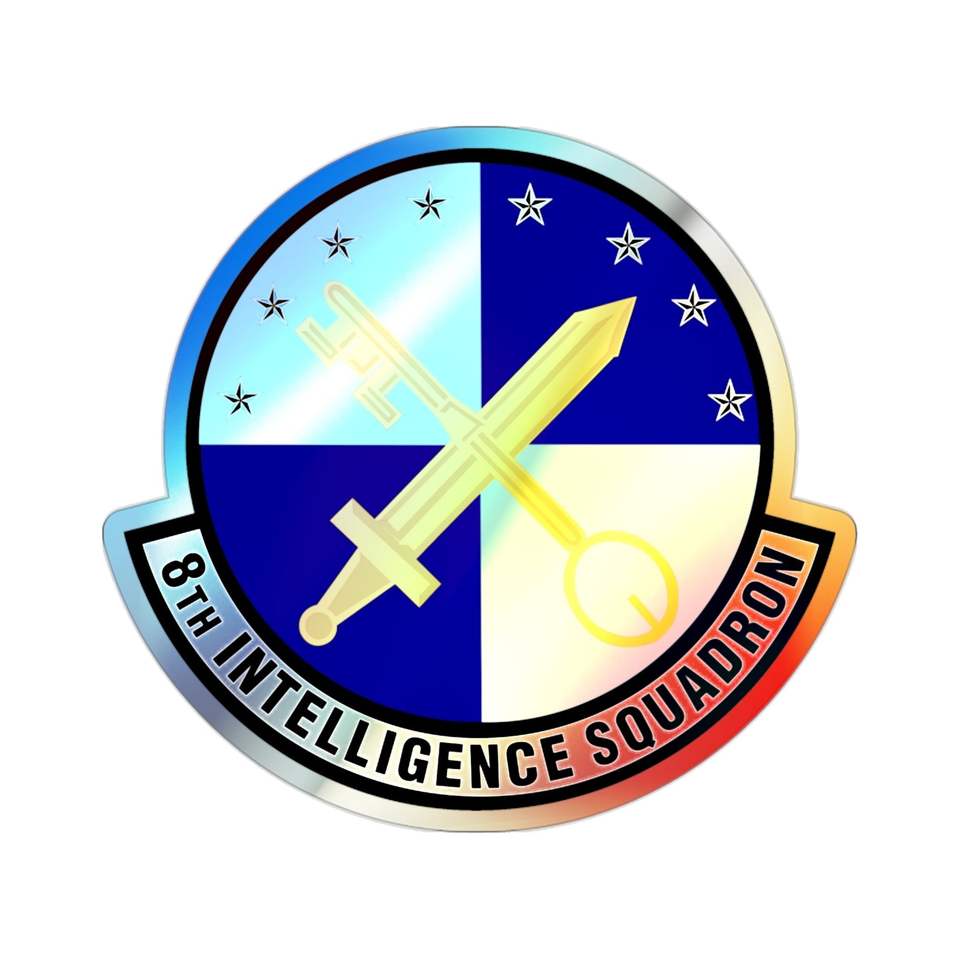 8th Intelligence Squadron (U.S. Air Force) Holographic STICKER Die-Cut Vinyl Decal-2 Inch-The Sticker Space
