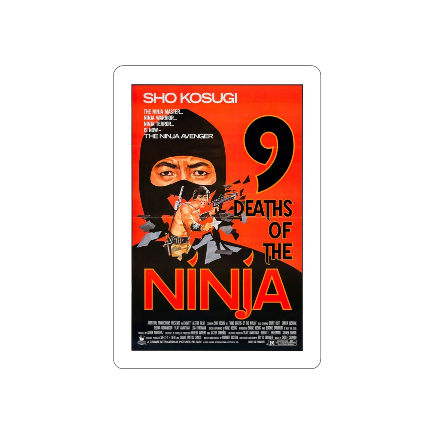 9 DEATHS OF THE NINJA 1985 Movie Poster STICKER Vinyl Die-Cut Decal-3 Inch-The Sticker Space