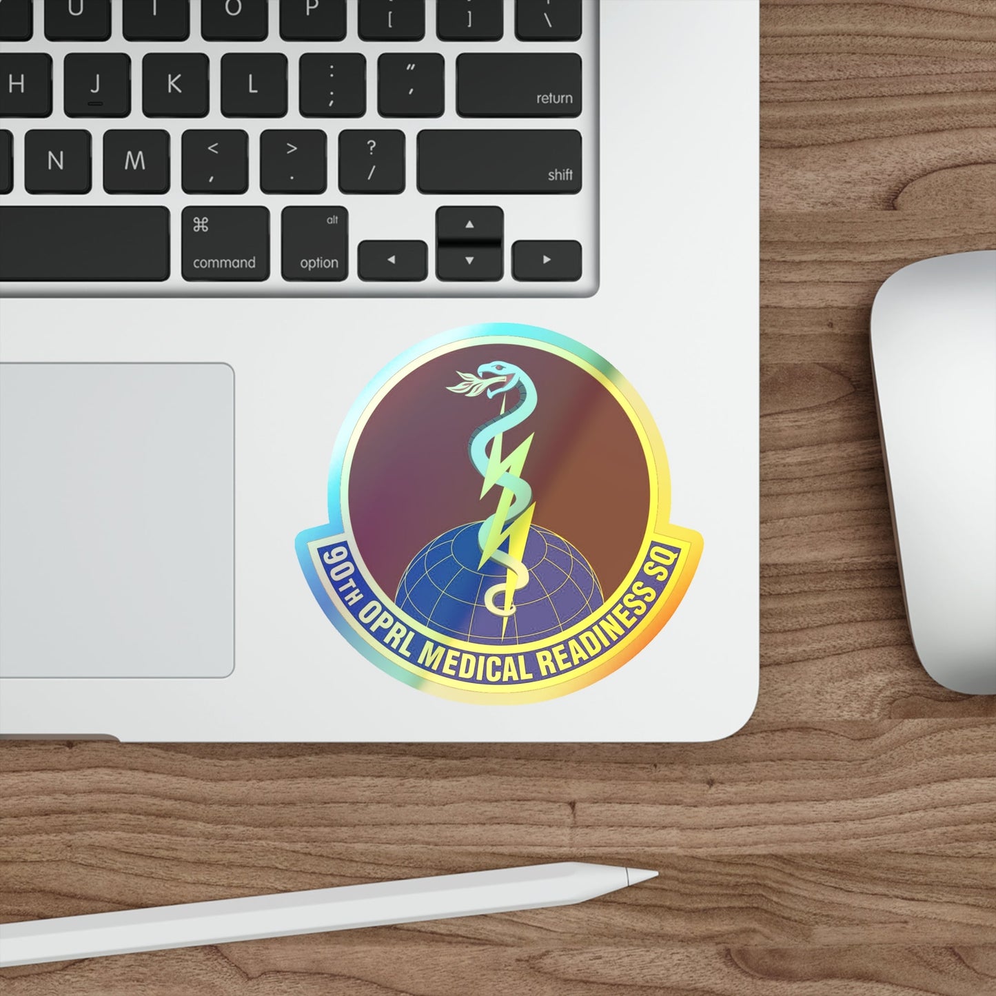 90 Operational Medical Readiness Squadron AFGSC (U.S. Air Force) Holographic STICKER Die-Cut Vinyl Decal-The Sticker Space