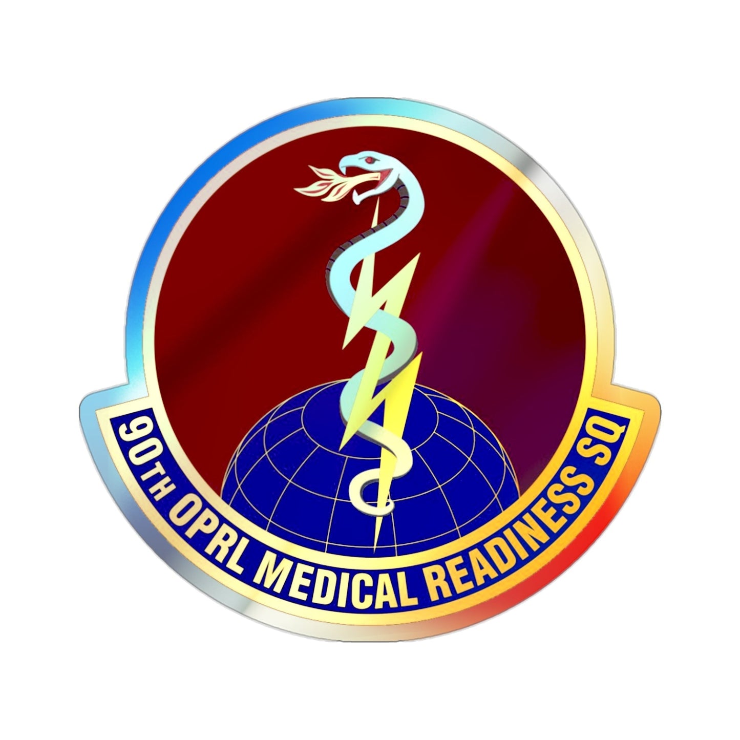 90 Operational Medical Readiness Squadron AFGSC (U.S. Air Force) Holographic STICKER Die-Cut Vinyl Decal-2 Inch-The Sticker Space