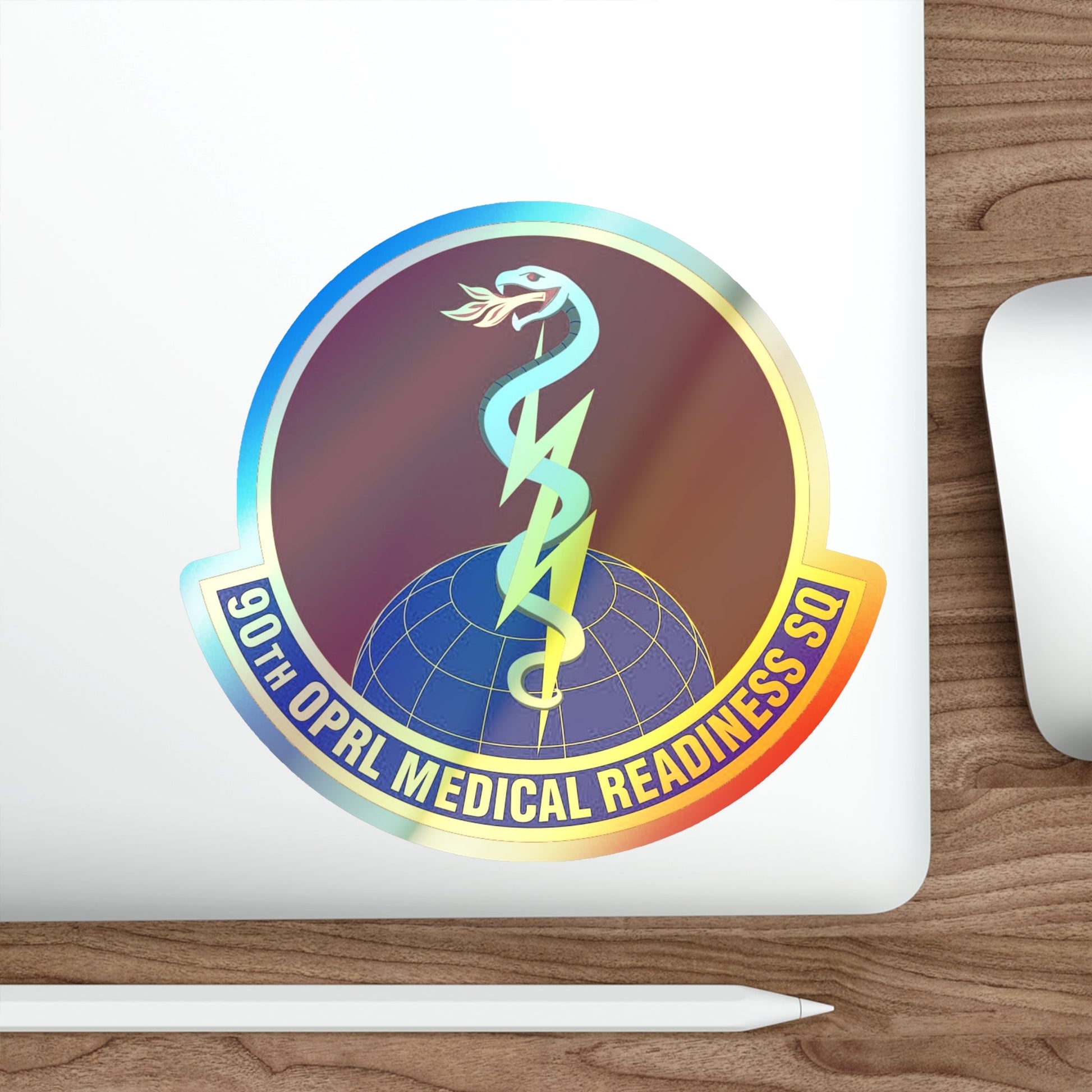 90 Operational Medical Readiness Squadron AFGSC (U.S. Air Force) Holographic STICKER Die-Cut Vinyl Decal-The Sticker Space