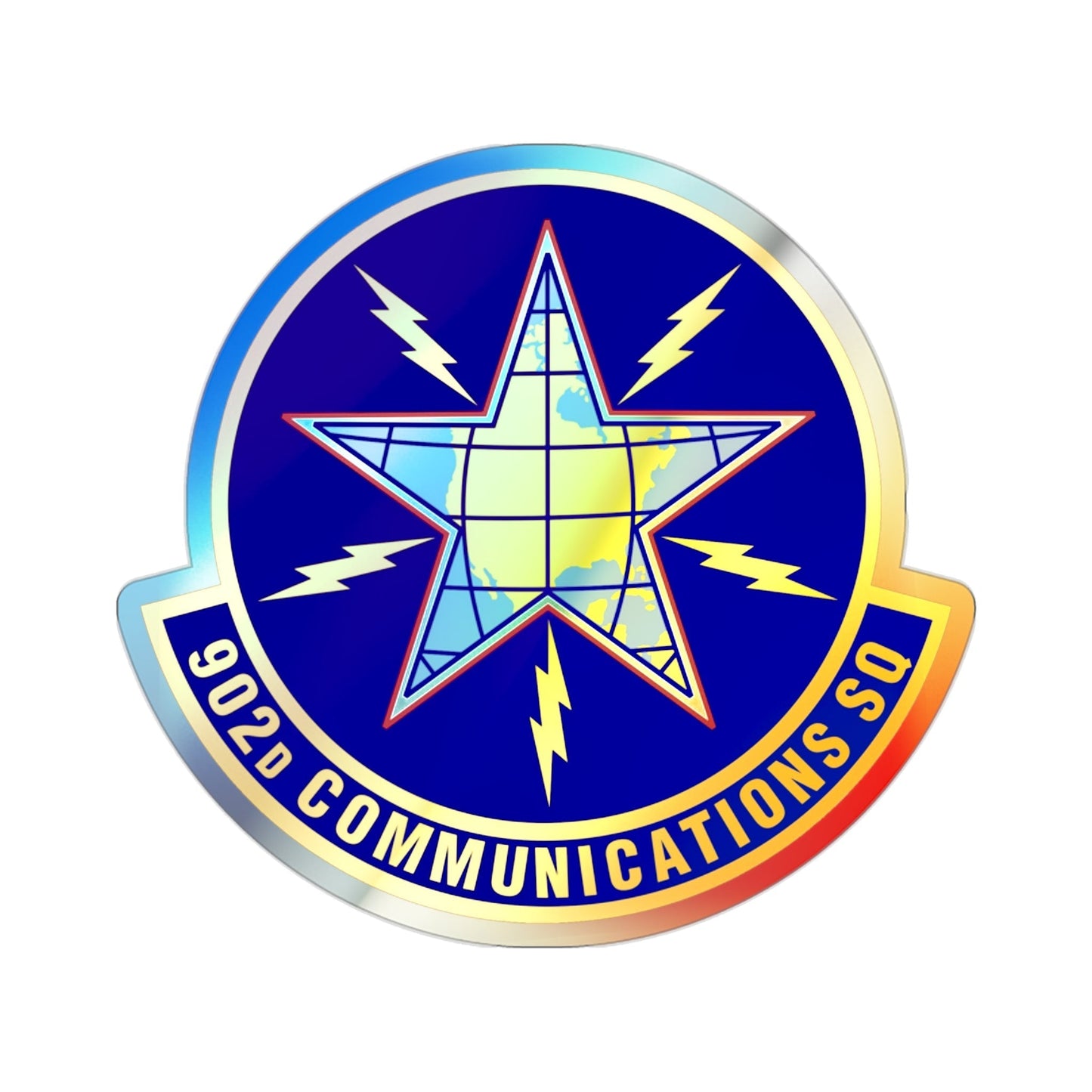 902d Communications Squadron (U.S. Air Force) Holographic STICKER Die-Cut Vinyl Decal-2 Inch-The Sticker Space