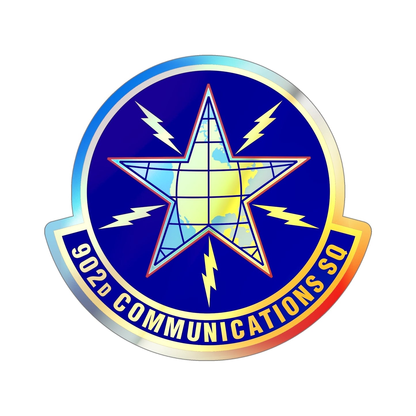 902d Communications Squadron (U.S. Air Force) Holographic STICKER Die-Cut Vinyl Decal-5 Inch-The Sticker Space