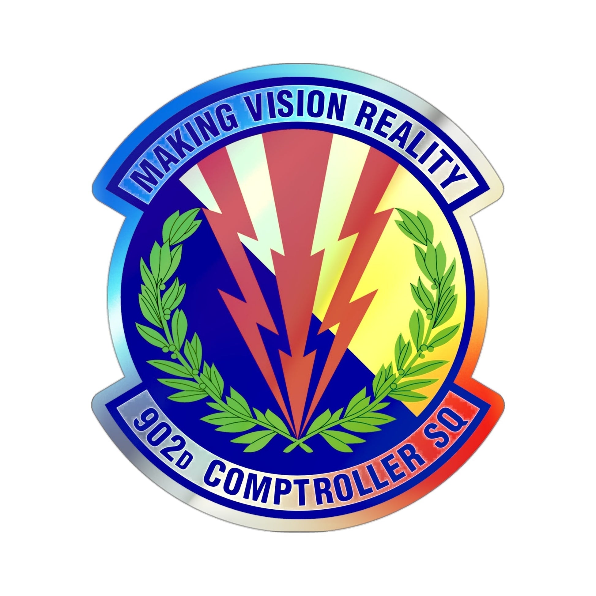 902d Comptroller Squadron (U.S. Air Force) Holographic STICKER Die-Cut Vinyl Decal-3 Inch-The Sticker Space