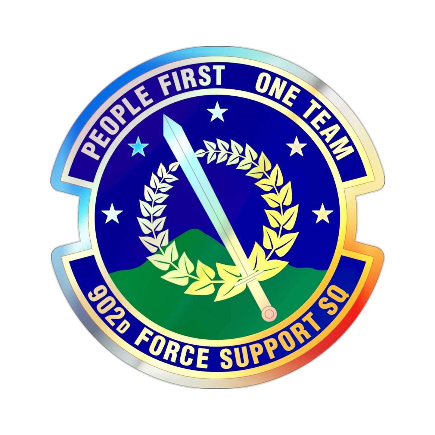 902d Force Support Squadron (U.S. Air Force) Holographic STICKER Die-Cut Vinyl Decal-2 Inch-The Sticker Space