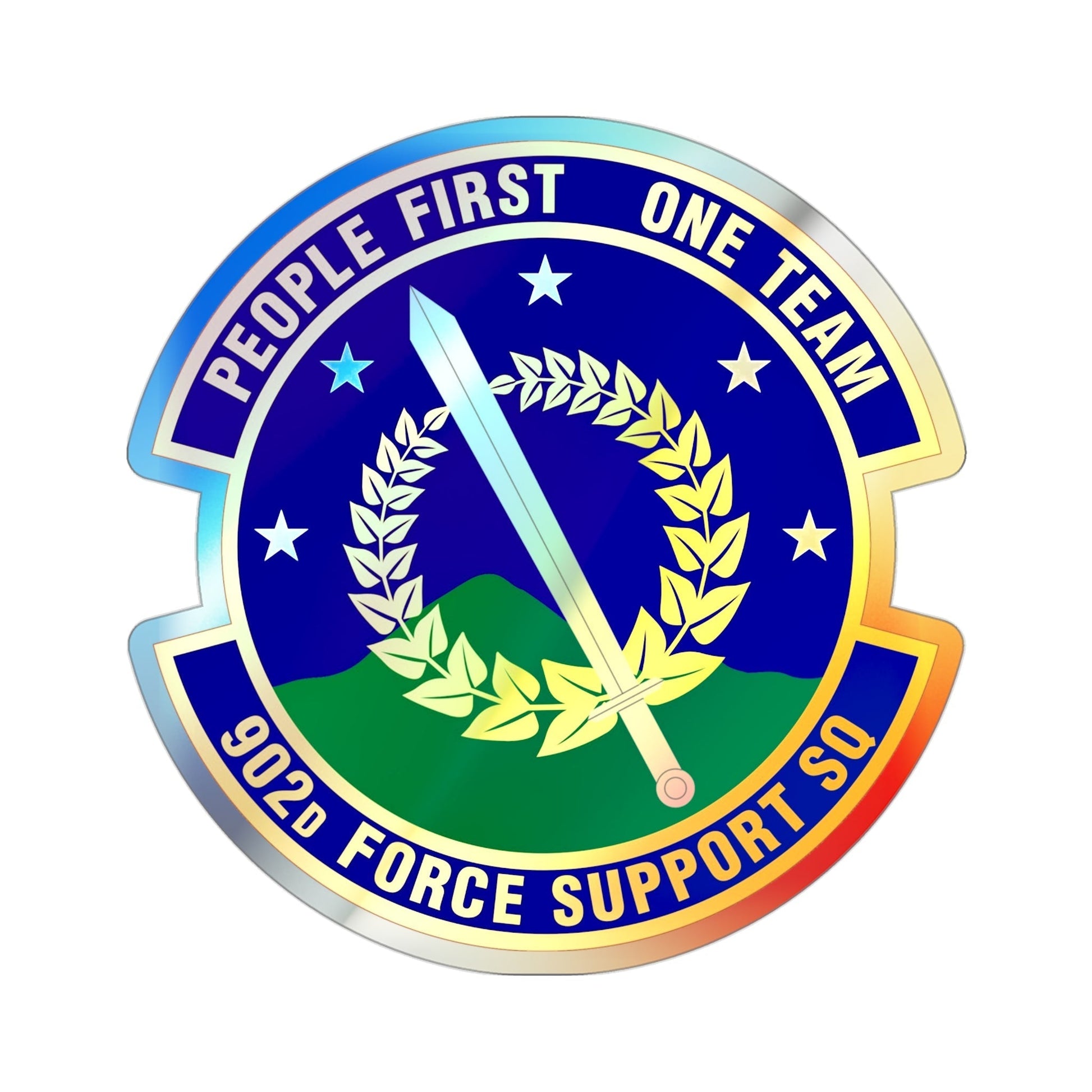 902d Force Support Squadron (U.S. Air Force) Holographic STICKER Die-Cut Vinyl Decal-3 Inch-The Sticker Space