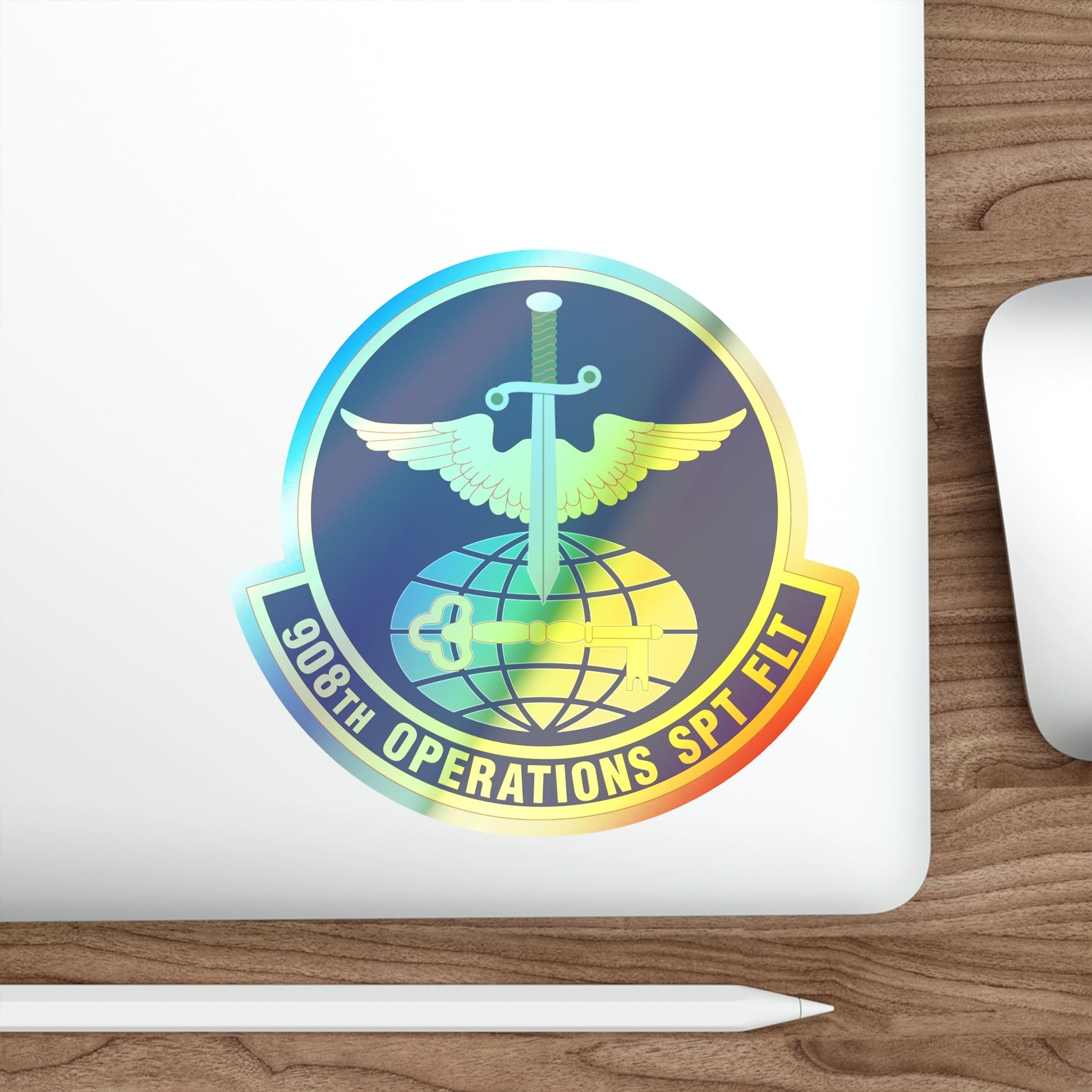 908th Operations Support Flight (U.S. Air Force) Holographic STICKER Die-Cut Vinyl Decal-The Sticker Space