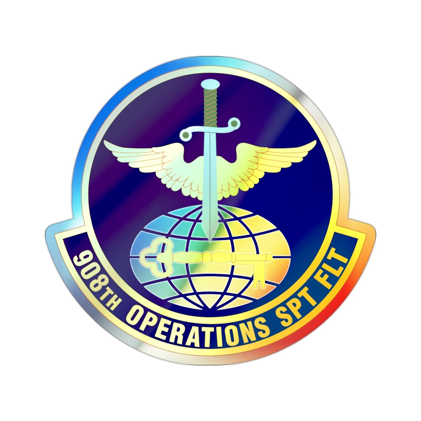 908th Operations Support Flight (U.S. Air Force) Holographic STICKER Die-Cut Vinyl Decal-2 Inch-The Sticker Space