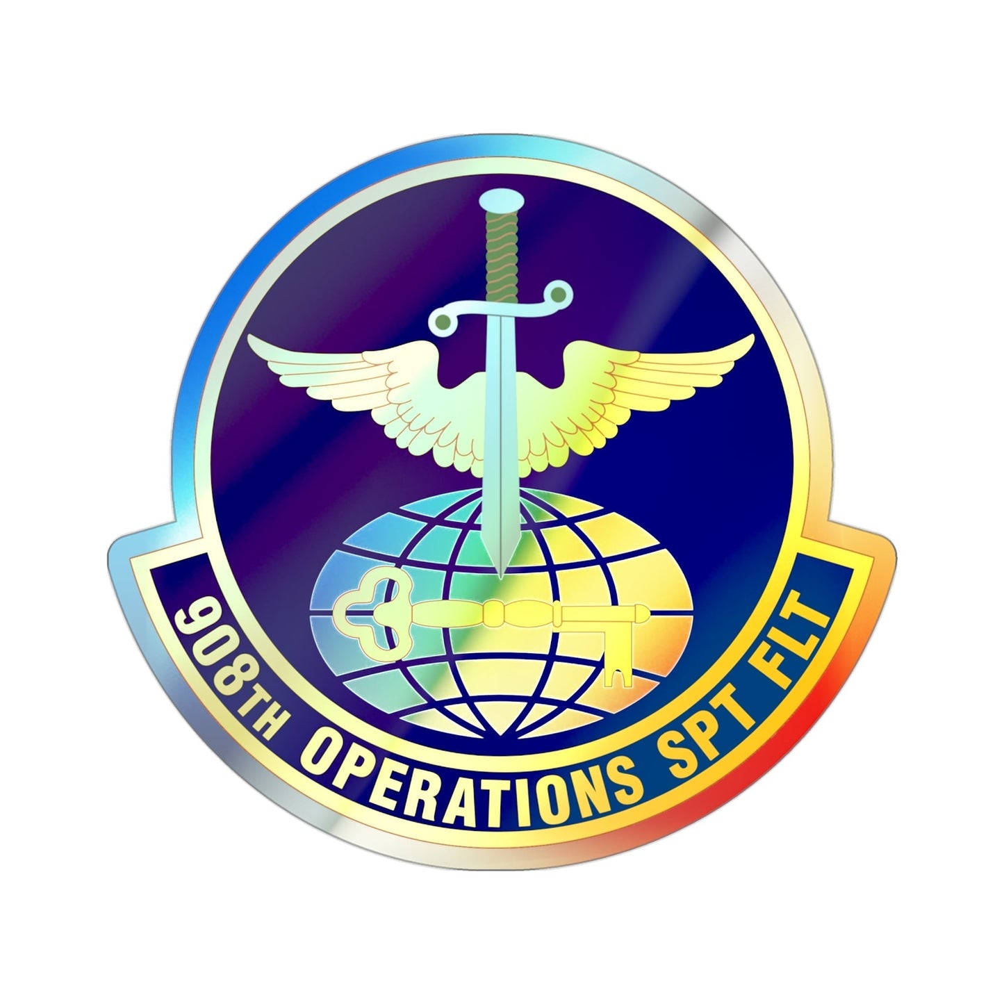 908th Operations Support Flight (U.S. Air Force) Holographic STICKER Die-Cut Vinyl Decal-3 Inch-The Sticker Space