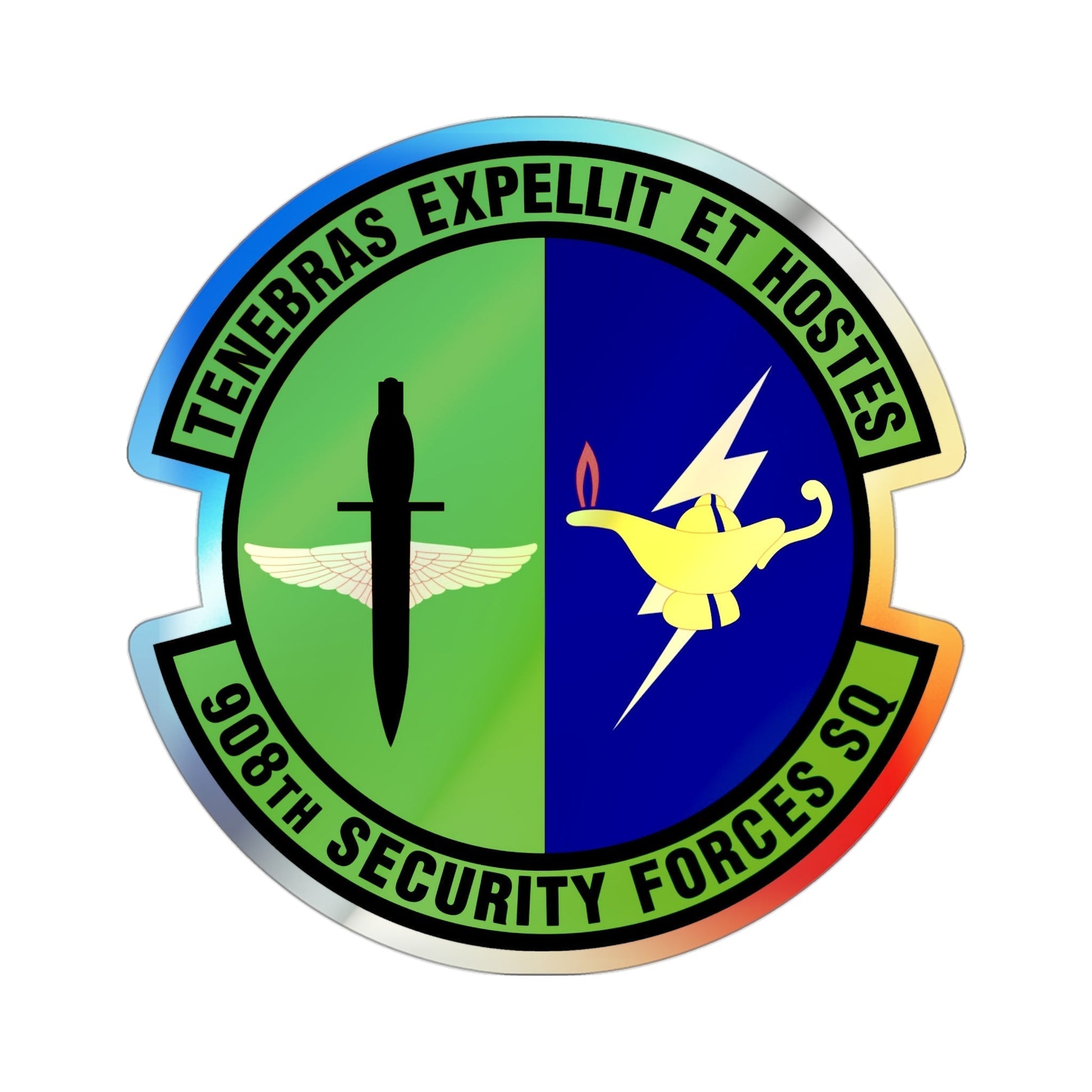 908th Security Forces Squadron (U.S. Air Force) Holographic STICKER Die-Cut Vinyl Decal-3 Inch-The Sticker Space