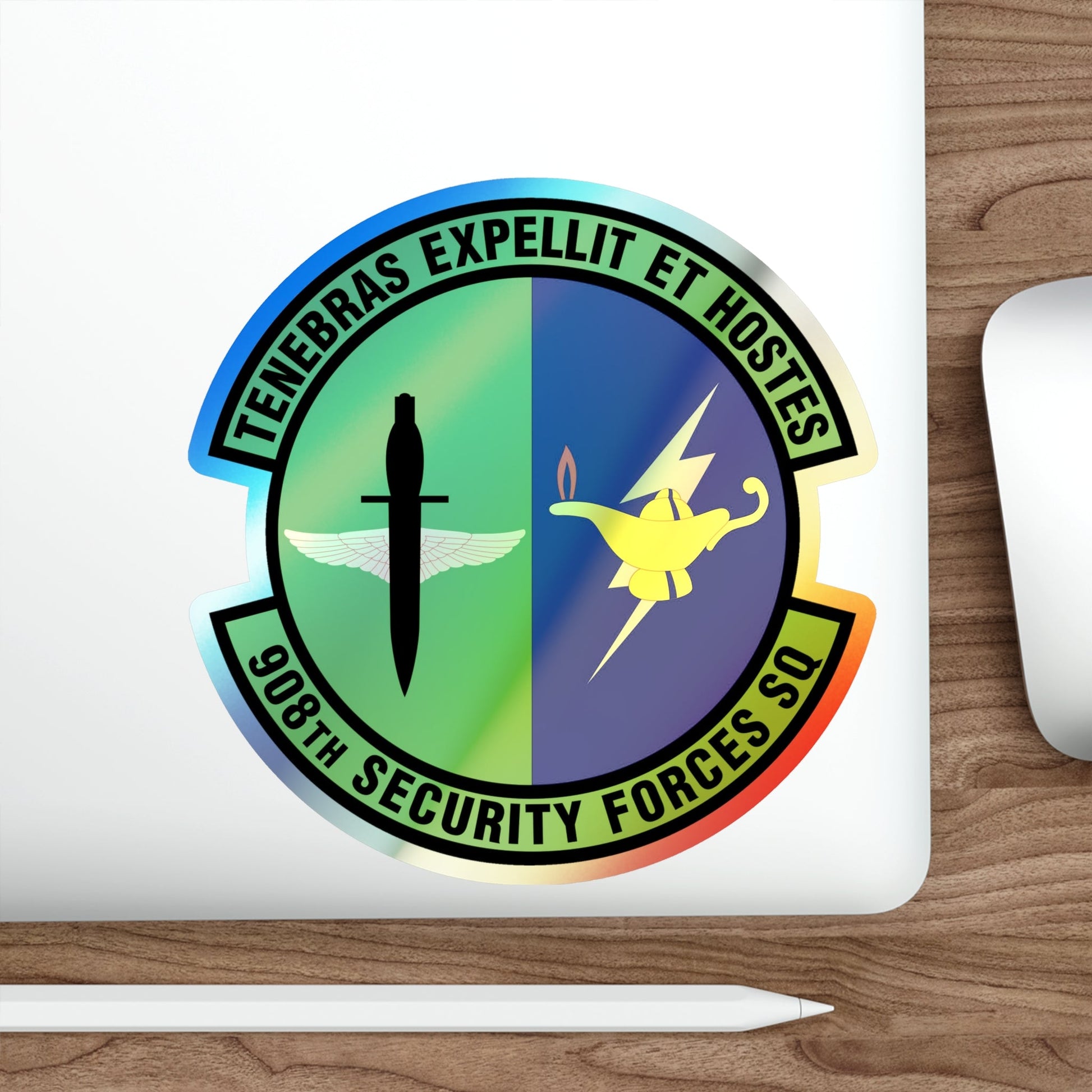 908th Security Forces Squadron (U.S. Air Force) Holographic STICKER Die-Cut Vinyl Decal-The Sticker Space