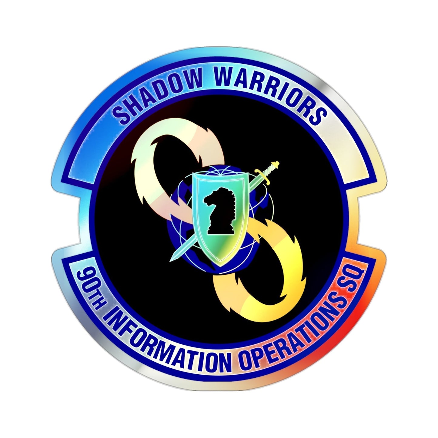 90th Information Operations Squadron (U.S. Air Force) Holographic STICKER Die-Cut Vinyl Decal-2 Inch-The Sticker Space