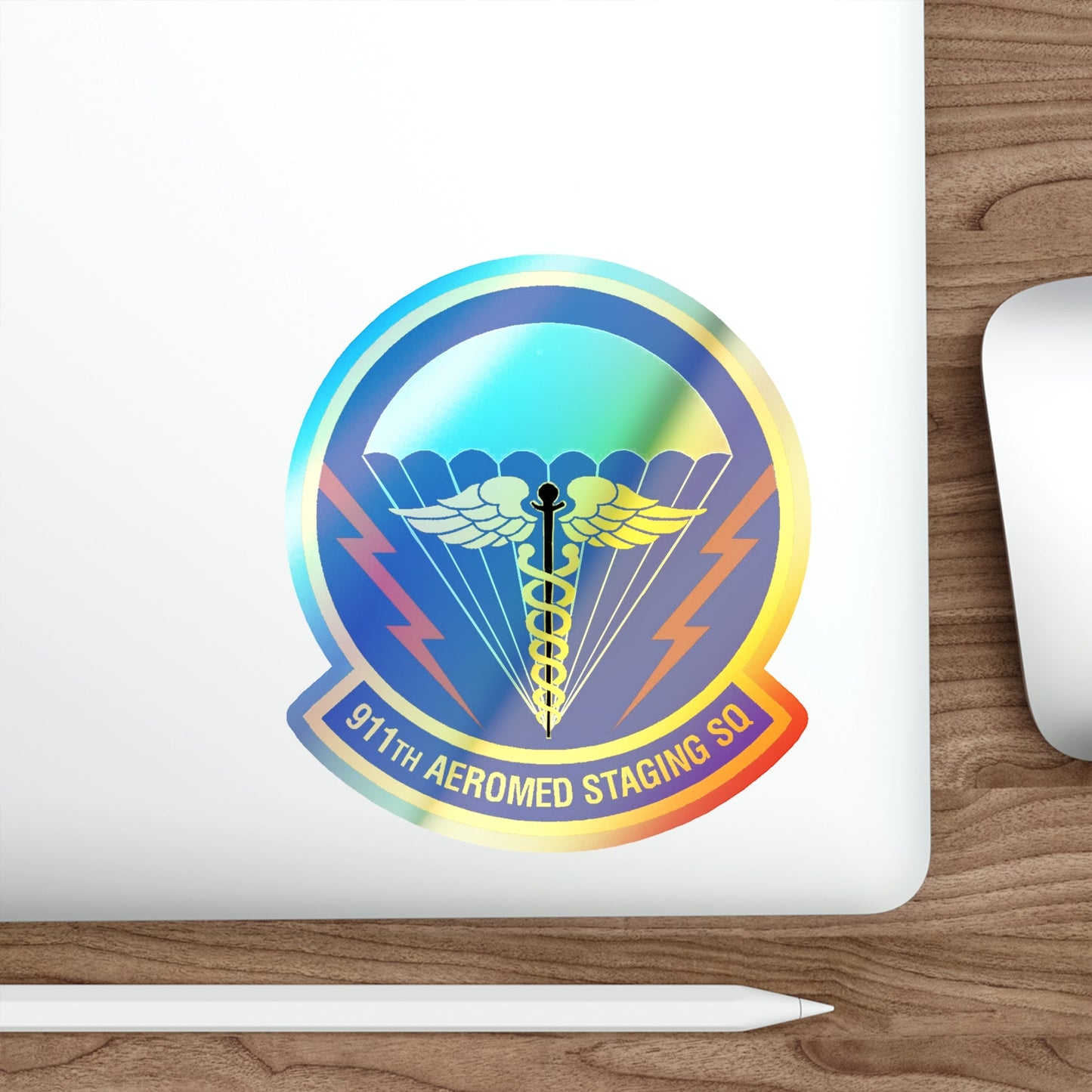 911 Aeromedical Staging Squadron AFRC (U.S. Air Force) Holographic STICKER Die-Cut Vinyl Decal-The Sticker Space