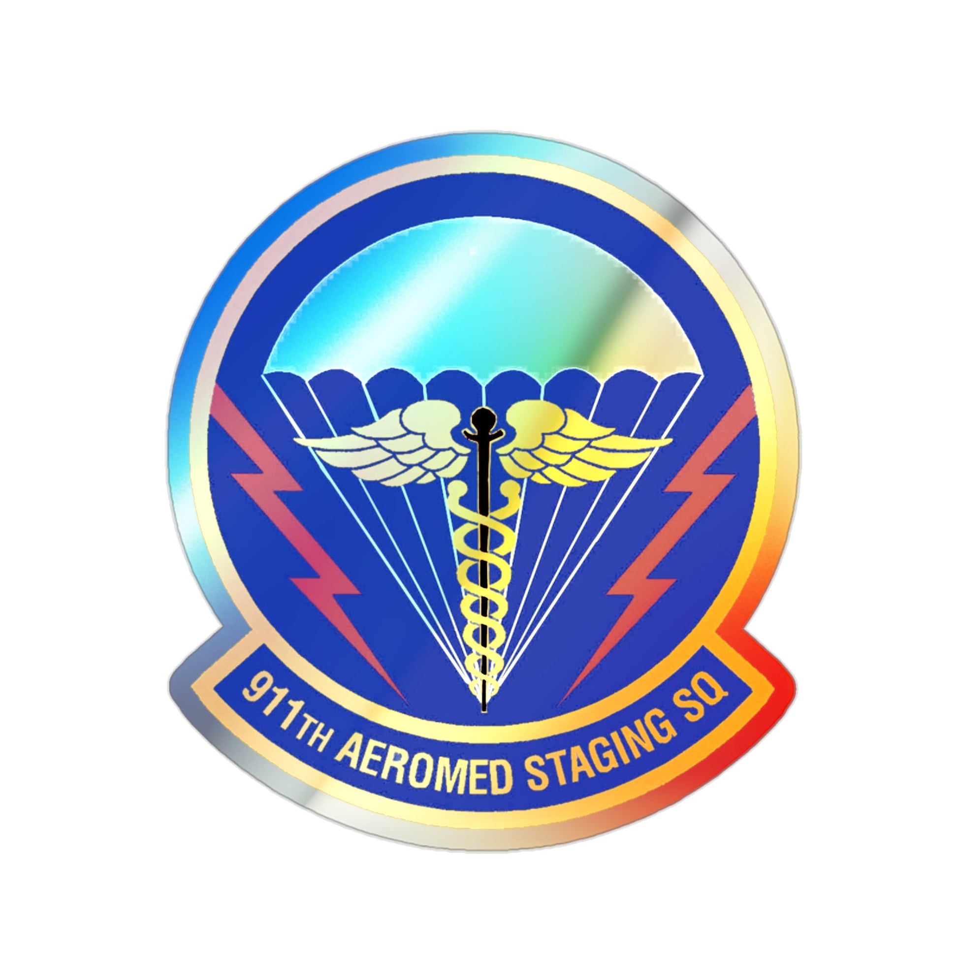 911 Aeromedical Staging Squadron AFRC (U.S. Air Force) Holographic STICKER Die-Cut Vinyl Decal-2 Inch-The Sticker Space
