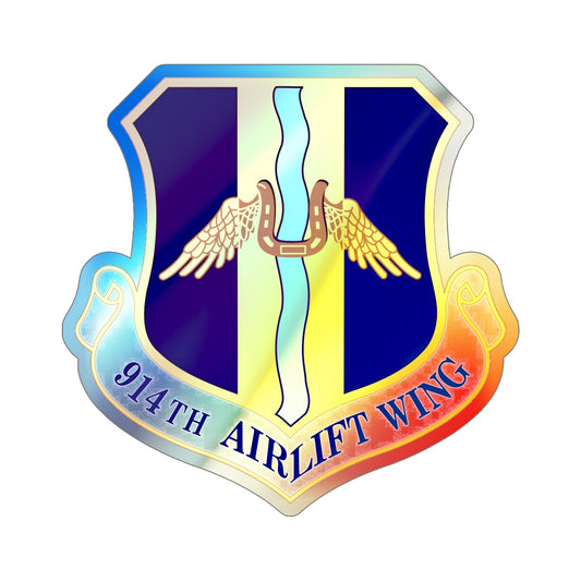 914th Airlift Wing (U.S. Air Force) Holographic STICKER Die-Cut Vinyl Decal-6 Inch-The Sticker Space