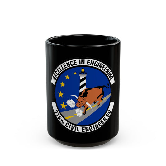916th Civil Engineer Squadron (U.S. Air Force) Black Coffee Mug-15oz-The Sticker Space