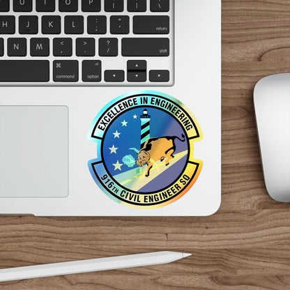 916th Civil Engineer Squadron (U.S. Air Force) Holographic STICKER Die-Cut Vinyl Decal-The Sticker Space