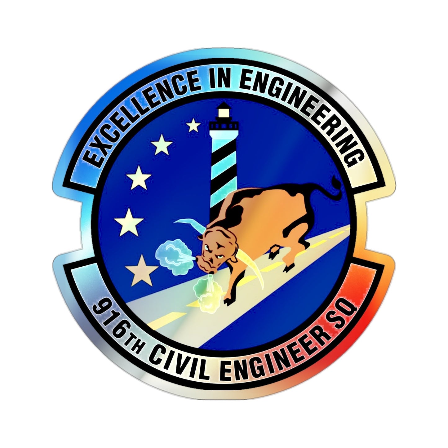 916th Civil Engineer Squadron (U.S. Air Force) Holographic STICKER Die-Cut Vinyl Decal-2 Inch-The Sticker Space