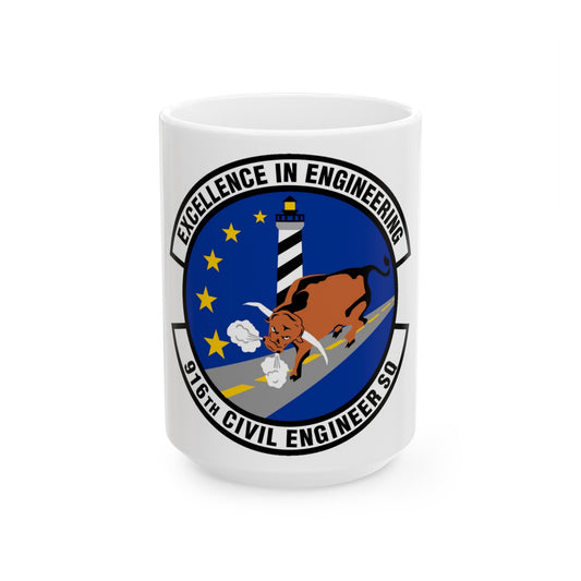 916th Civil Engineer Squadron (U.S. Air Force) White Coffee Mug-15oz-The Sticker Space