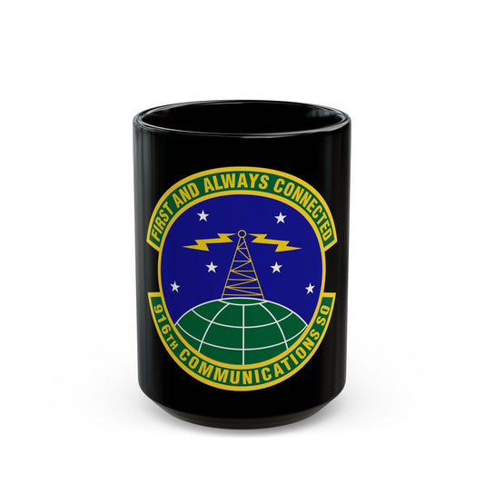 916th Communications Squadron (U.S. Air Force) Black Coffee Mug-15oz-The Sticker Space