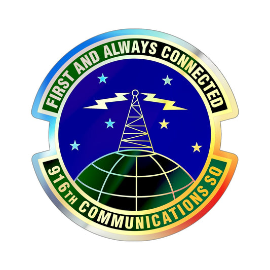 916th Communications Squadron (U.S. Air Force) Holographic STICKER Die-Cut Vinyl Decal-6 Inch-The Sticker Space