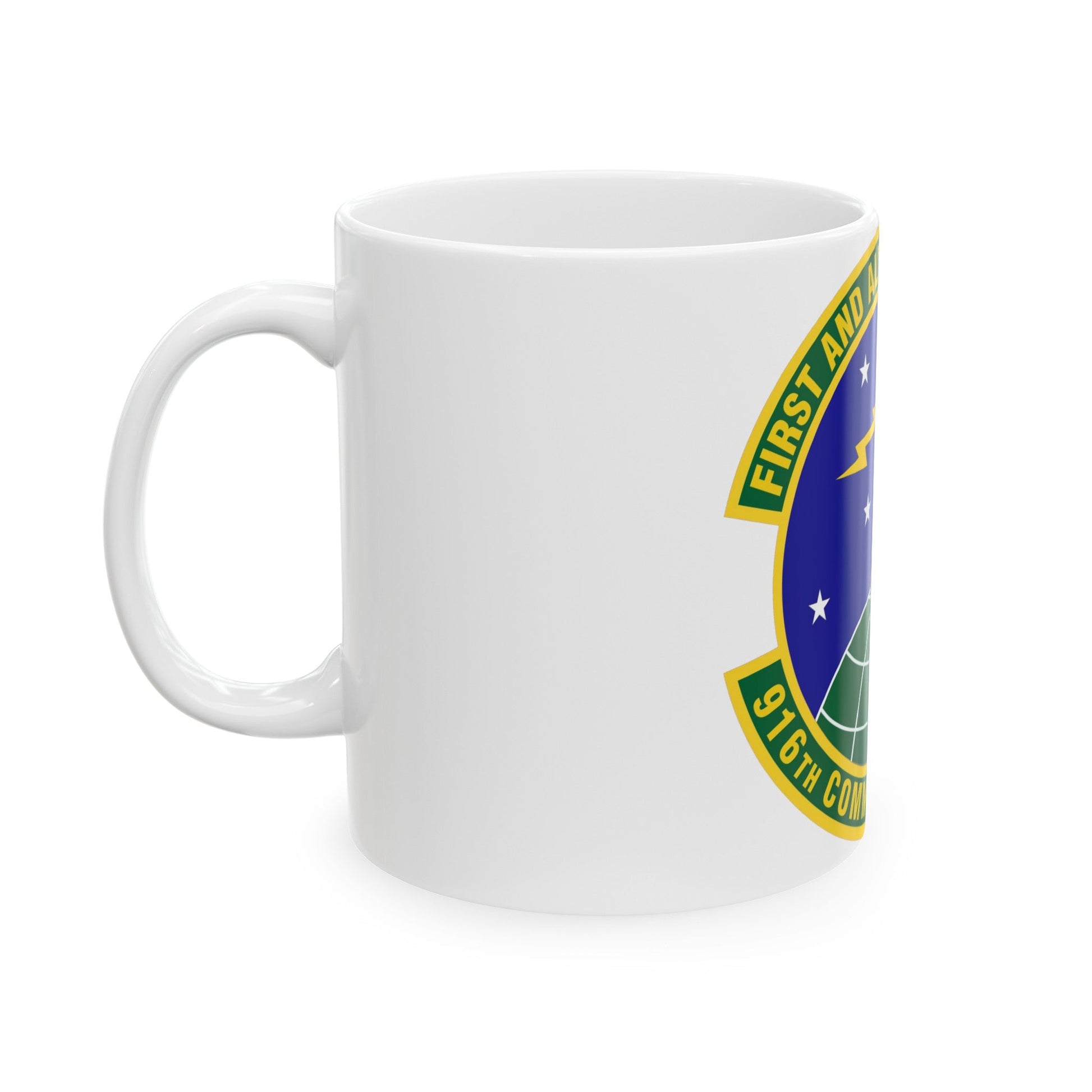 916th Communications Squadron (U.S. Air Force) White Coffee Mug-The Sticker Space