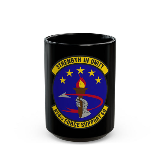 916th Force Support Squadron (U.S. Air Force) Black Coffee Mug-15oz-The Sticker Space