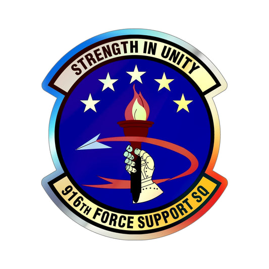 916th Force Support Squadron (U.S. Air Force) Holographic STICKER Die-Cut Vinyl Decal-6 Inch-The Sticker Space