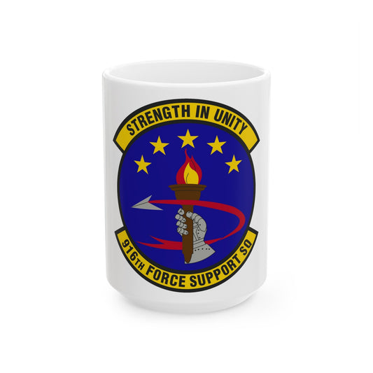 916th Force Support Squadron (U.S. Air Force) White Coffee Mug-15oz-The Sticker Space