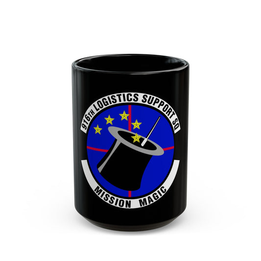 916th Logistics Support Squadron (U.S. Air Force) Black Coffee Mug-15oz-The Sticker Space