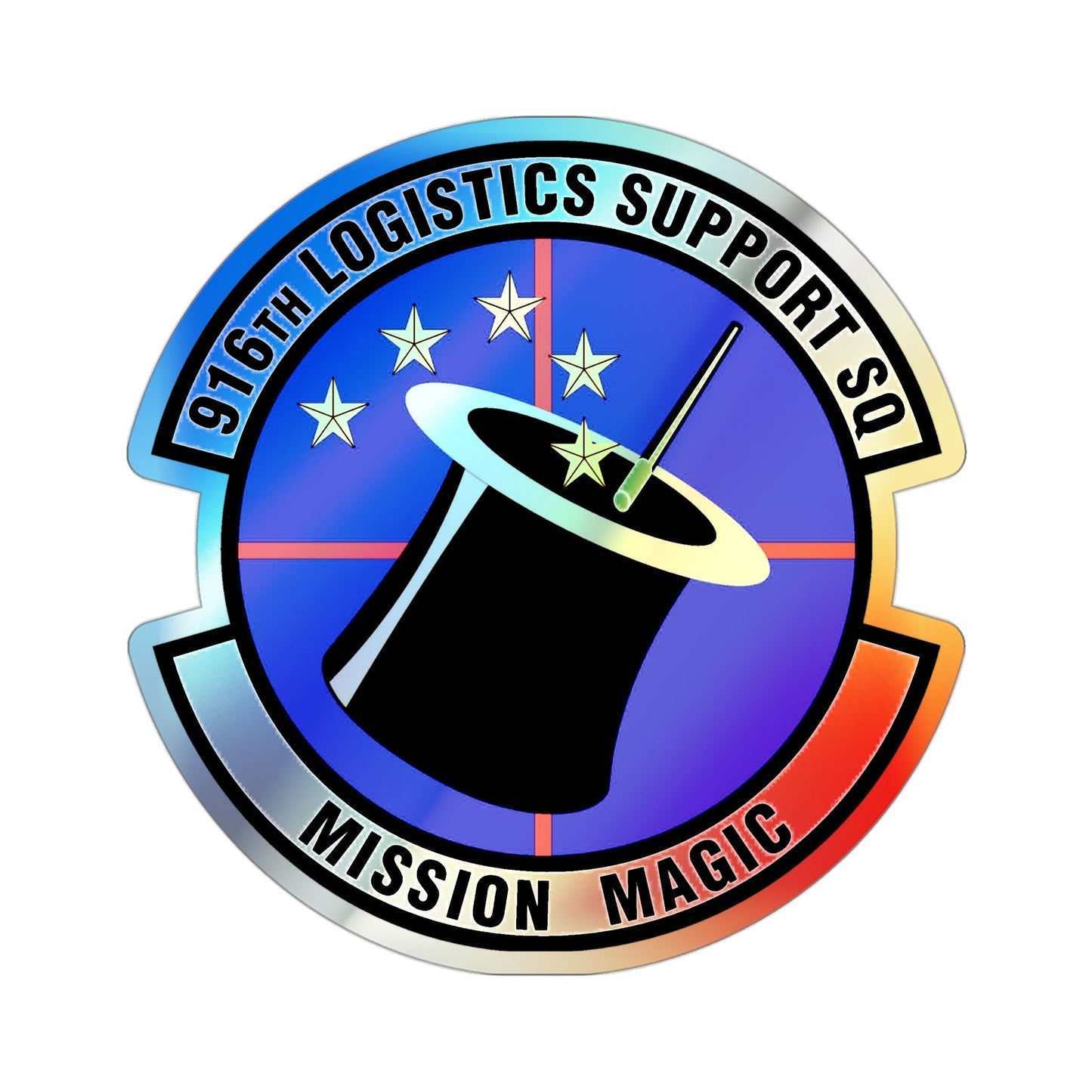 916th Logistics Support Squadron (U.S. Air Force) Holographic STICKER Die-Cut Vinyl Decal-3 Inch-The Sticker Space