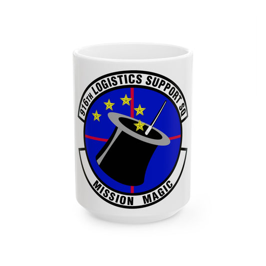 916th Logistics Support Squadron (U.S. Air Force) White Coffee Mug-15oz-The Sticker Space