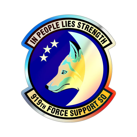 919th Force Support Squadron (U.S. Air Force) Holographic STICKER Die-Cut Vinyl Decal-6 Inch-The Sticker Space