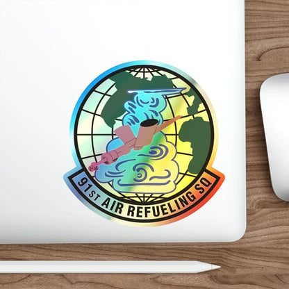 91st Air Refueling Squadron (U.S. Air Force) Holographic STICKER Die-Cut Vinyl Decal-The Sticker Space