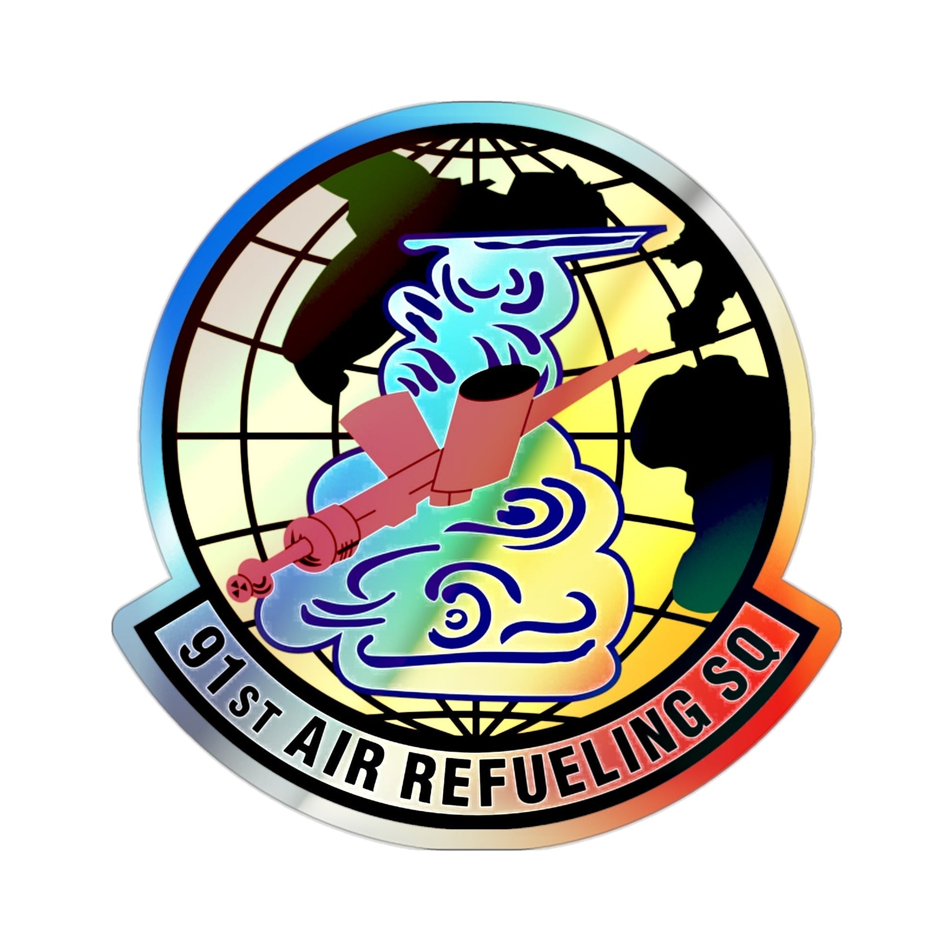 91st Air Refueling Squadron (U.S. Air Force) Holographic STICKER Die-Cut Vinyl Decal-2 Inch-The Sticker Space