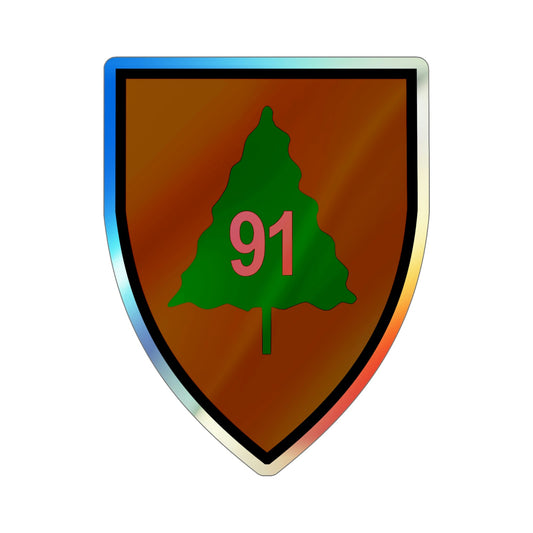 91st Infantry Division (U.S. Army) Holographic STICKER Die-Cut Vinyl Decal-6 Inch-The Sticker Space