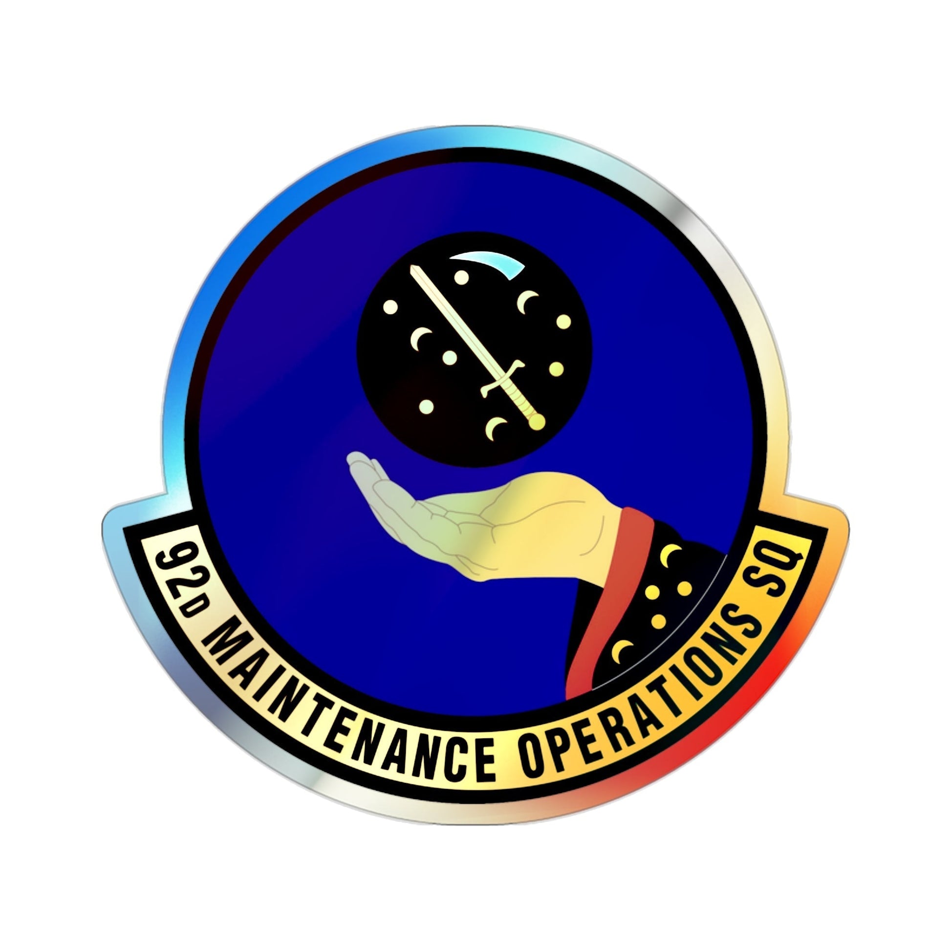92 Maintenance Operations Squadron AMC (U.S. Air Force) Holographic STICKER Die-Cut Vinyl Decal-2 Inch-The Sticker Space