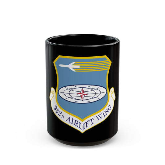 932 Airlift Wing AFRC (U.S. Air Force) Black Coffee Mug-15oz-The Sticker Space