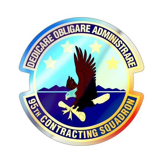 95th Contracting Squadron (U.S. Air Force) Holographic STICKER Die-Cut Vinyl Decal-6 Inch-The Sticker Space