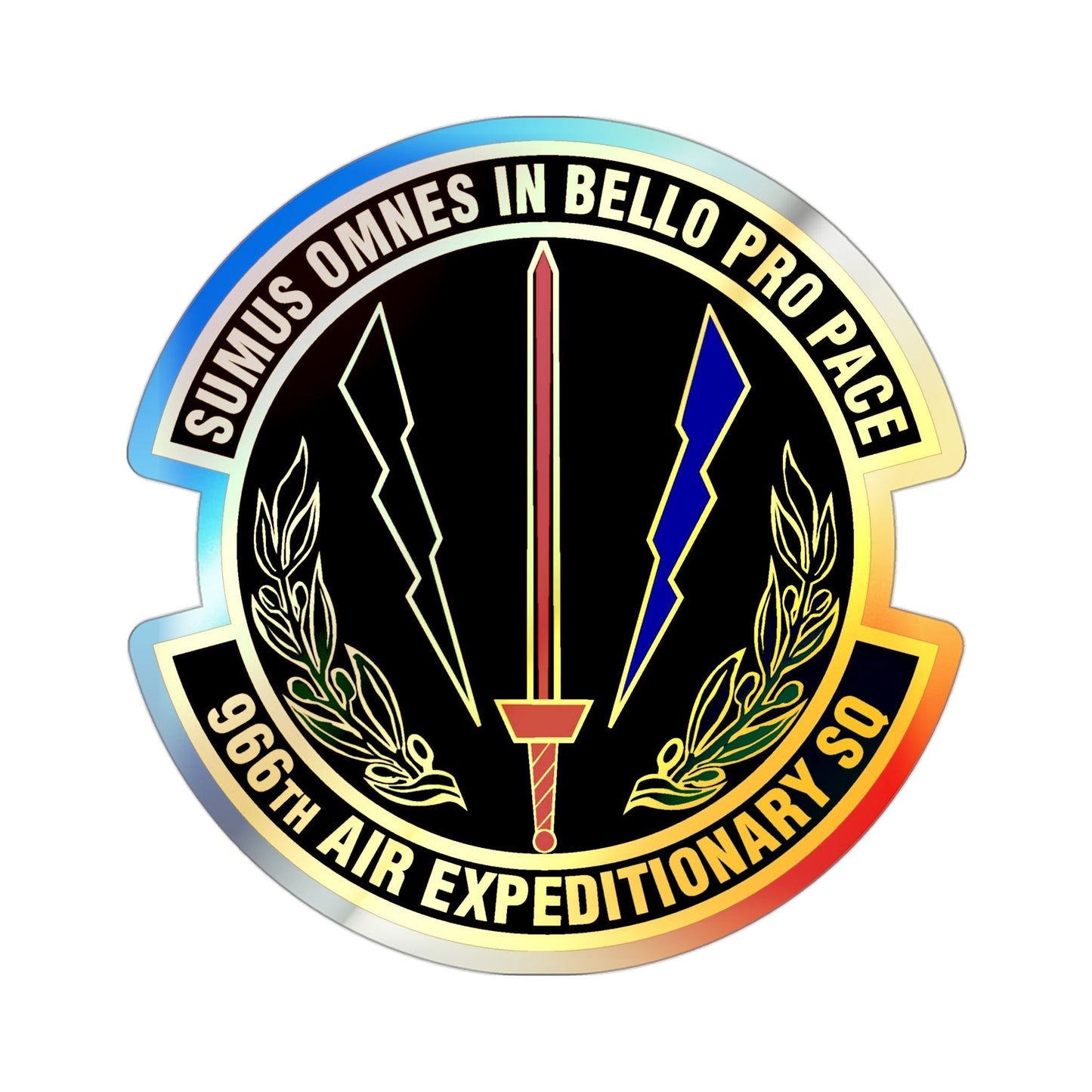 966th Air Expeditionary Squadron (U.S. Air Force) Holographic STICKER Die-Cut Vinyl Decal-3 Inch-The Sticker Space