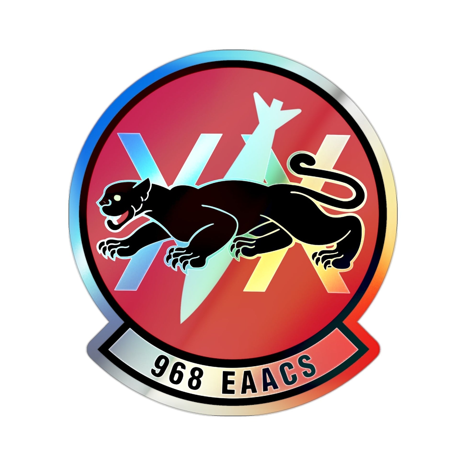 968th Expeditionary Airborne Air Control Squadron (U.S. Air Force) Holographic STICKER Die-Cut Vinyl Decal-2 Inch-The Sticker Space