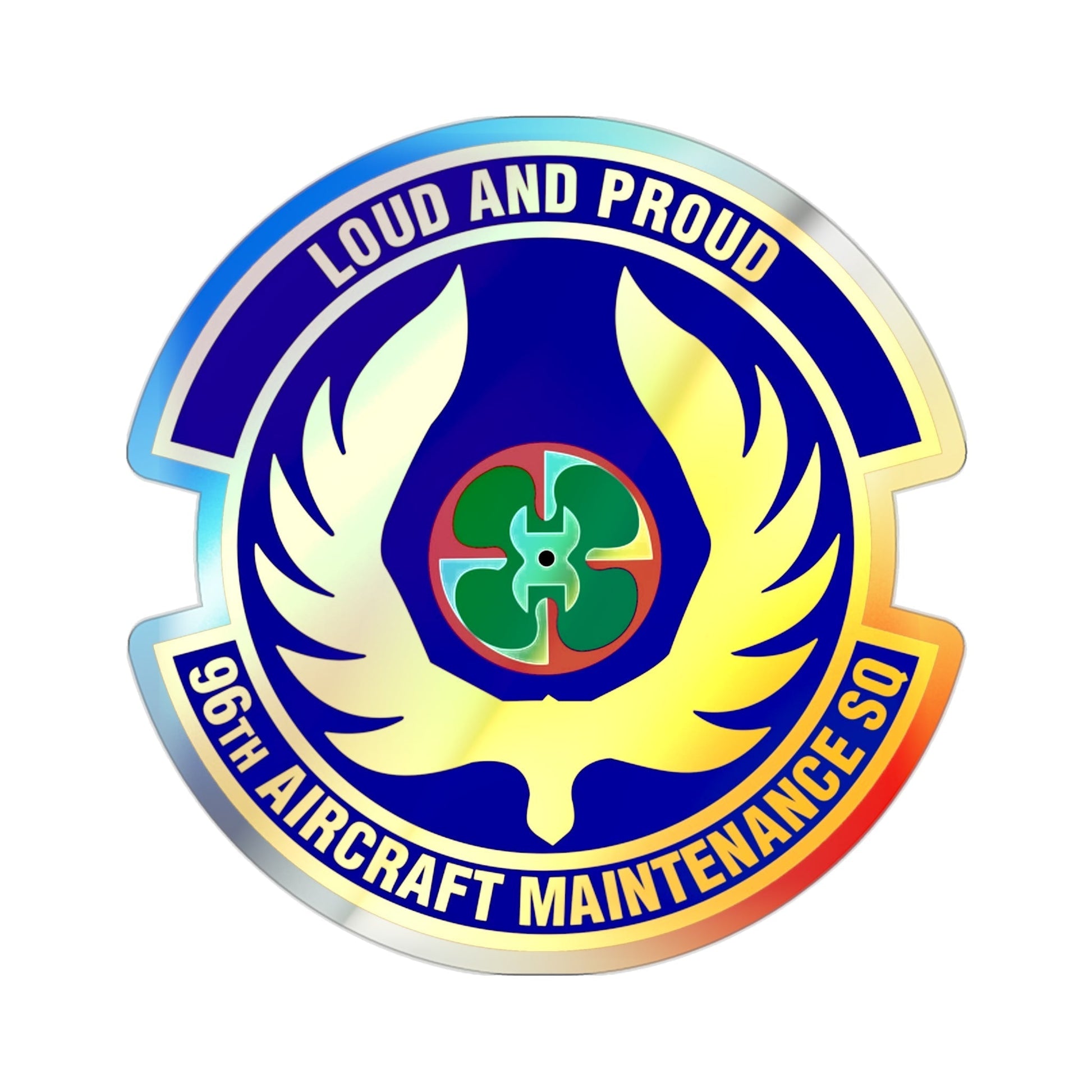 96th Aircraft Maintenance Squadron (U.S. Air Force) Holographic STICKER Die-Cut Vinyl Decal-2 Inch-The Sticker Space