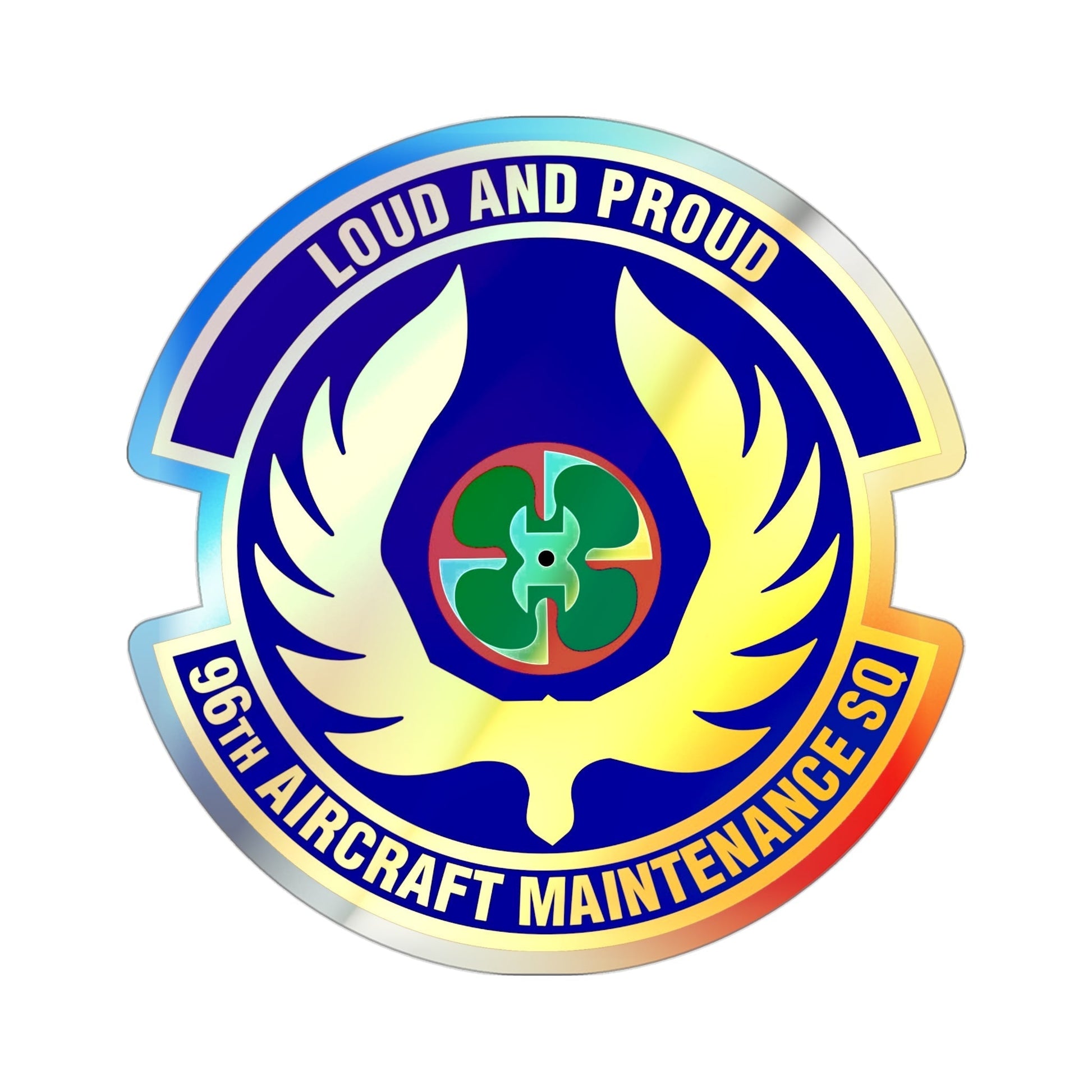 96th Aircraft Maintenance Squadron (U.S. Air Force) Holographic STICKER Die-Cut Vinyl Decal-3 Inch-The Sticker Space