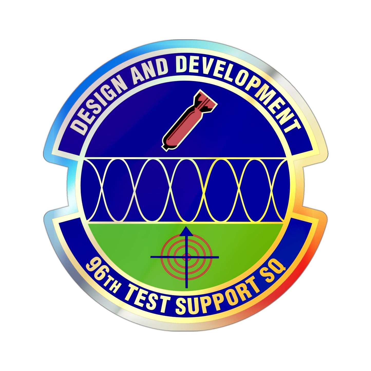 96th Test Support Squadron (U.S. Air Force) Holographic STICKER Die-Cut Vinyl Decal-3 Inch-The Sticker Space