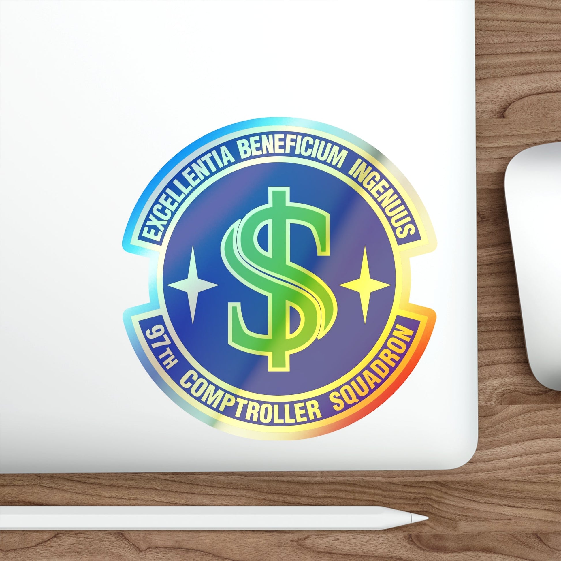 97th Comptroller Squadron (U.S. Air Force) Holographic STICKER Die-Cut Vinyl Decal-The Sticker Space